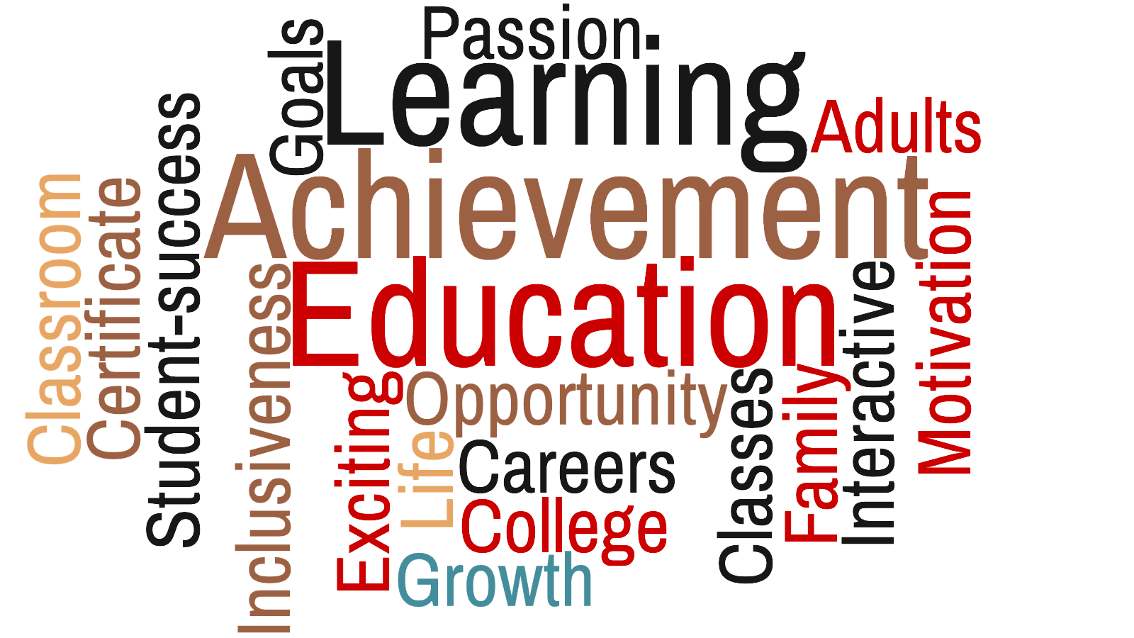 Continuing Education / Noncredit Word Cloud